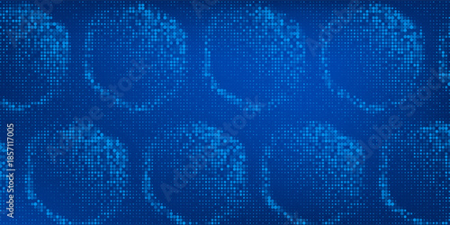 Blue glowing hexagon texture. Abstract neon hexagonal grid wallpaper. Navy honeycomb pattern backdrop. Vector modern technology, business, science, healthcare, medicine, presentation design background