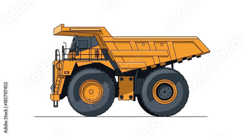Heavy-duty industrial mining dump truck, a powerful vehicle for large-scale earthmoving operations