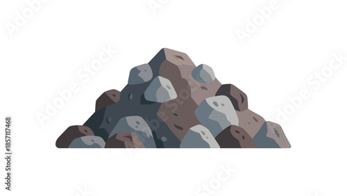 Illustration of a rugged pile of assorted stones and rocks, useful for construction and natural landscape designs