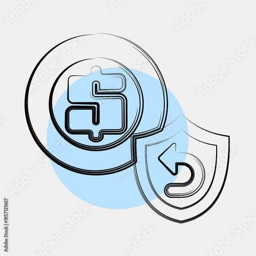 Icon cashback guarantee. Black Friday Sale elements. Icon in color spot style.