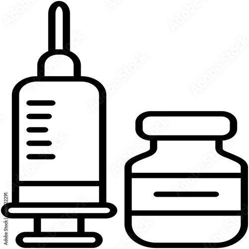 Botox Icon, Filler Skin Injection Symbol Vector Stock Illustration, Line Icon Style Design.