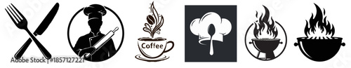 USEO Title: Professional Culinary Icons Chef Baker Coffee and BBQ Grill Vector Setntitled-5