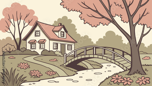 Serene cottage by the bridge