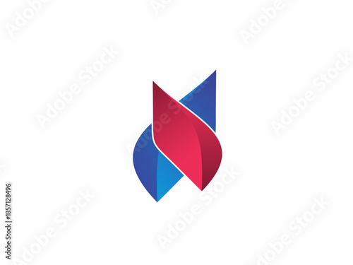Free Download Abstract modern logo design with blue and red gradient shapes on white background. - GFXLoad
