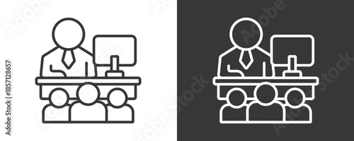 In Person Icon Set Vector Collection Isolated In Black And White