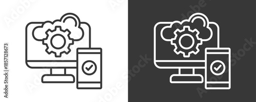 Digital Platform Icon Set Vector Collection Isolated In Black And White