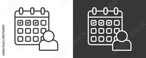 Attendance Icon Set Vector Collection Isolated In Black And White