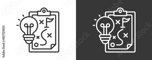 Strategy Icon Set Vector Collection Isolated In Black And White