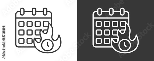 Deadline Icon Set Vector Collection Isolated In Black And White