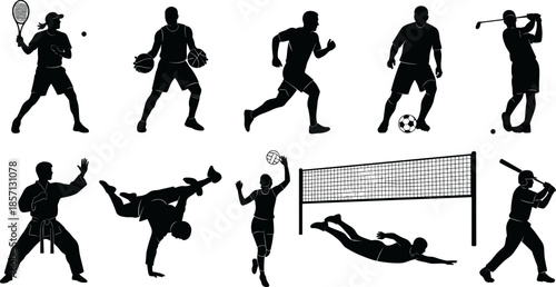 Black silhouette vector set of seven essential kitchen tools including spatula, ladle, whisks, tongs, and spoons, for professional culinary or simple home cooking equipment.