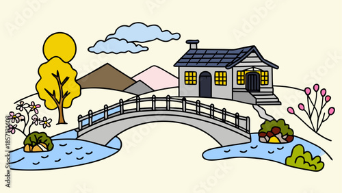 Serene cottage by the bridge