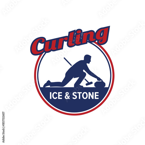 Curling Logo – Ice and Stone Winter Sports Vector