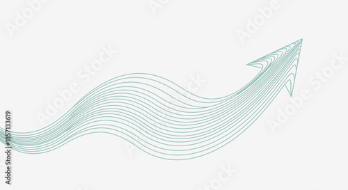 Abstract flowing arrow design with smooth gradient lines for modern visual effects
