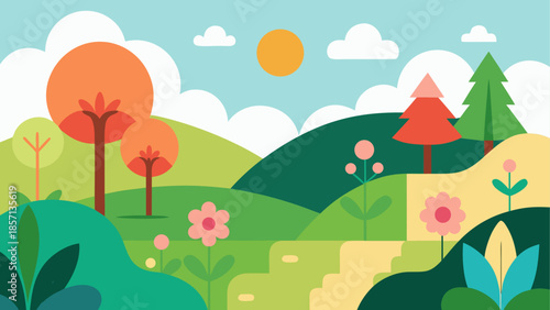 Vibrant forest landscape