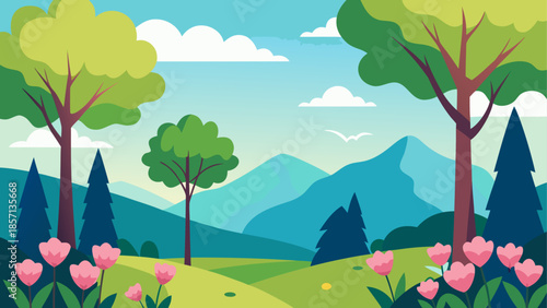 Vibrant forest landscape