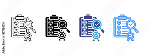 Audits icon set multiple style collection