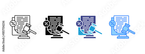 Tax Compliance icon set multiple style collection