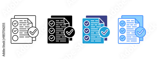 Compliance Checks icon set multiple style collection