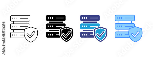 Data Integrity icon set multiple style collection