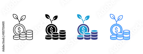 Growth icon set multiple style collection