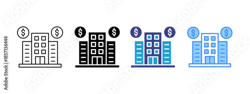 Capital icon set multiple style collection