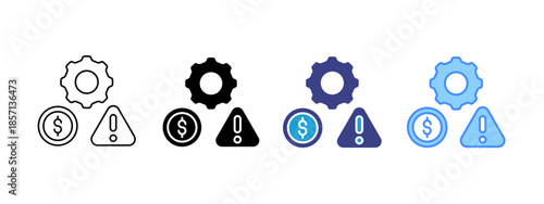 Risk Management icon set multiple style collection