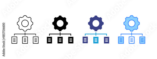 Workflow icon set multiple style collection