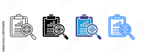 Oversight icon set multiple style collection