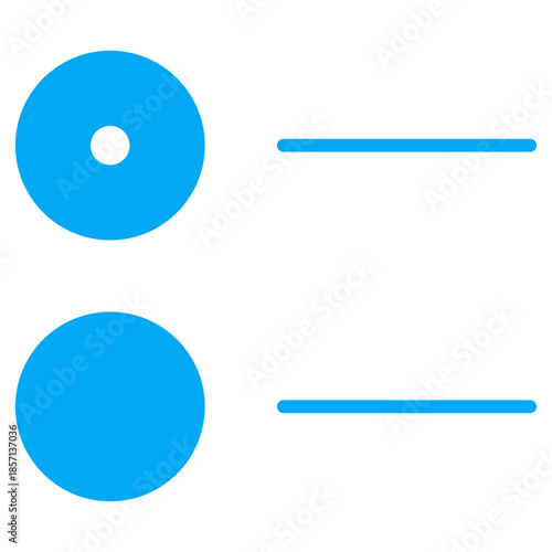 Flat Colored Radio Button Icon for Interface Selection