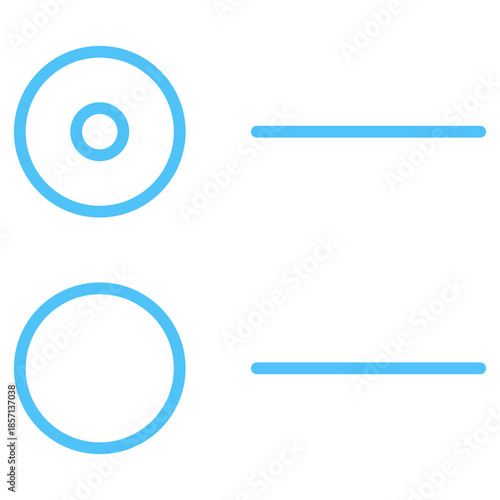 Flat Colored Radio Button Icon for Interface Selection