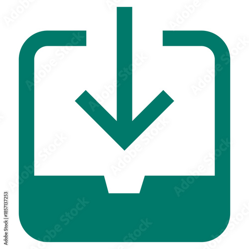 Flat Colored Inbox Icon Set in Outline and Solid Style for Interface Navigation