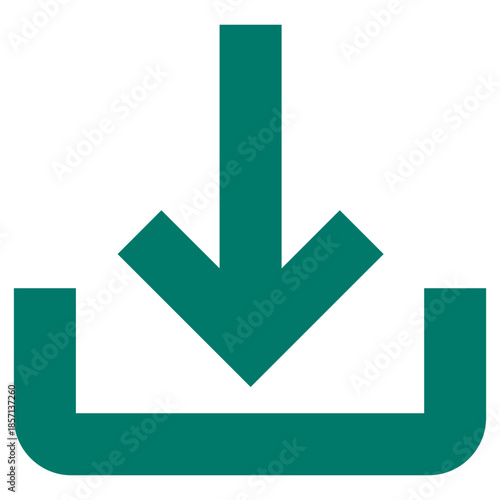 Flat Colored Inbox Icon Set in Outline and Solid Style for Interface Navigation