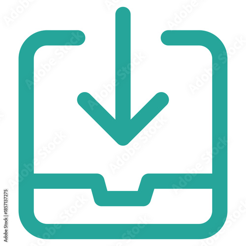 Flat Colored Inbox Icon Set in Outline and Solid Style for Interface Navigation