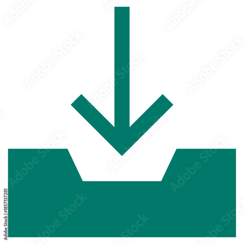 Flat Colored Inbox Icon Set in Outline and Solid Style for Interface Navigation