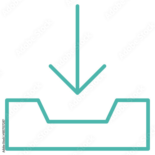 Flat Colored Inbox Icon Set in Outline and Solid Style for Interface Navigation