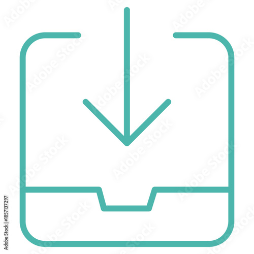 Flat Colored Inbox Icon Set in Outline and Solid Style for Interface Navigation