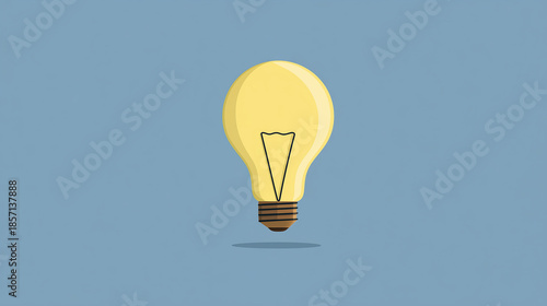 ひらめきを象徴する電球アイコンを配置したシンプルなイラスト