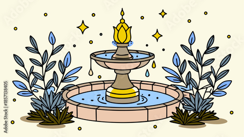 Whimsical garden fountain