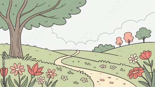 Serene countryside pathway