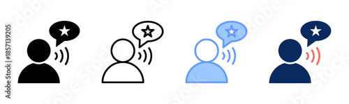 Voice Of Customer icon set multiple style collection