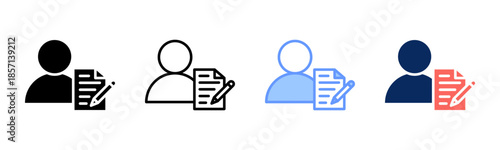 Customer Persona icon set multiple style collection