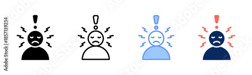 Pain Point icon set multiple style collection