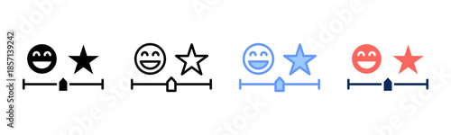 Satisfaction Scale icon set multiple style collection