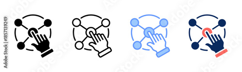 Experience Touchpoint icon set multiple style collection