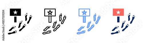 Experience Path icon set multiple style collection