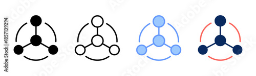 Connection Hub icon set multiple style collection