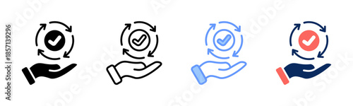 Engagement Flow icon set multiple style collection