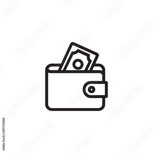 Vector illustration of Wallet with Money Icon for Finance Banking and Savings Concept