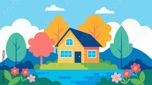 Serene house by the lake