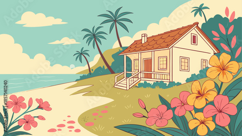 Tropical beachside cottage